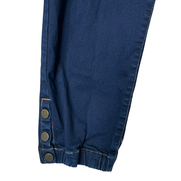 Veronica Beard Women 10 Denim Joggers Jeans Ankle Button Blue Stretch Mid Rise - Picture 7 of 11